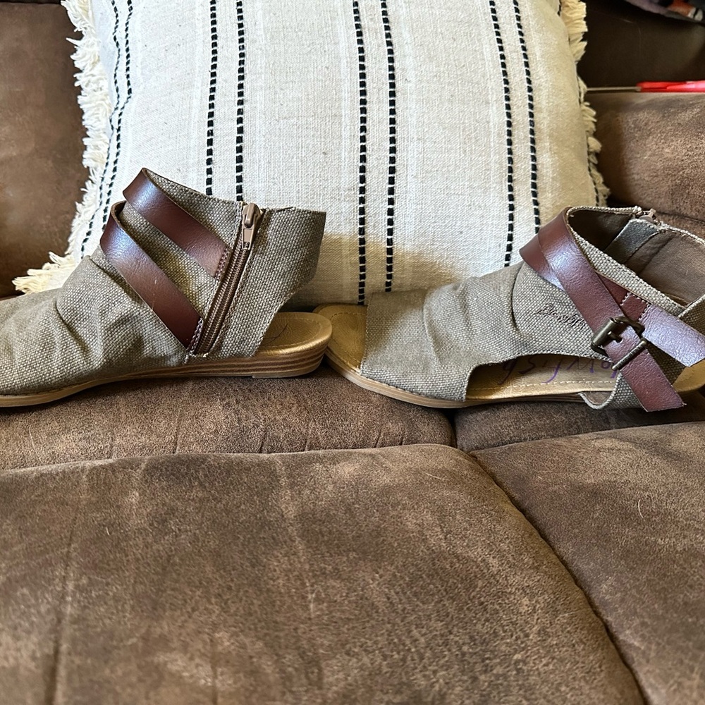 Brown and Tan Women's Sandals